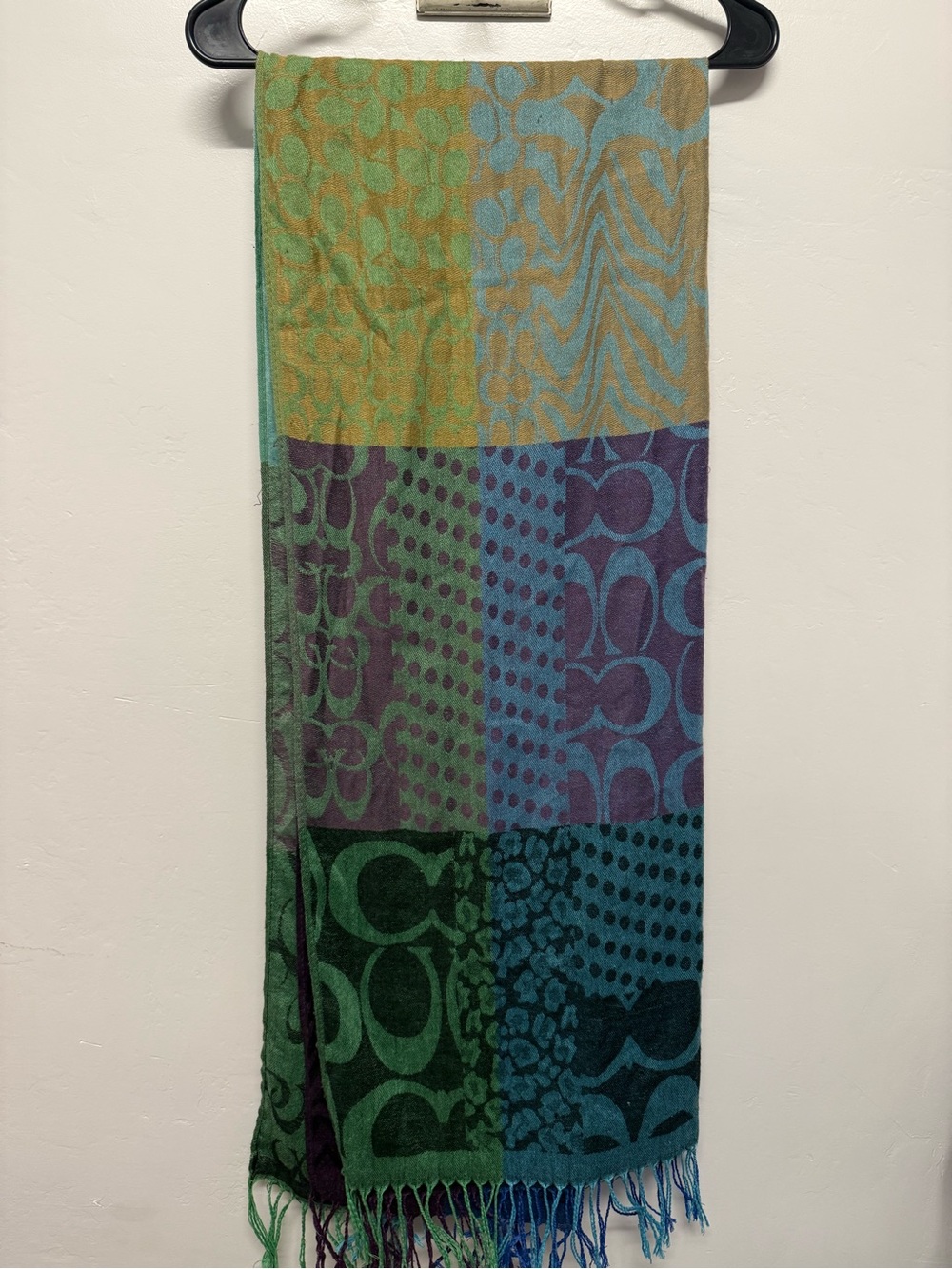 Coach Colorblock Patterned Scarf Pashmina